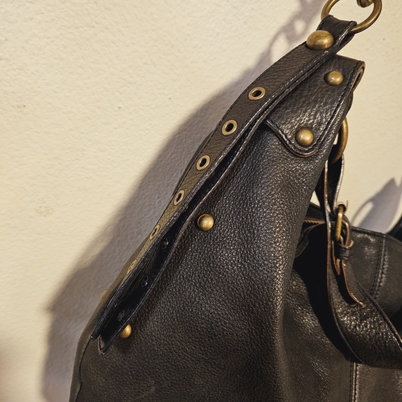 7 for all MANKIND Dk.Gray Dist. Studded Leather Handbag - Picture 8 of 12